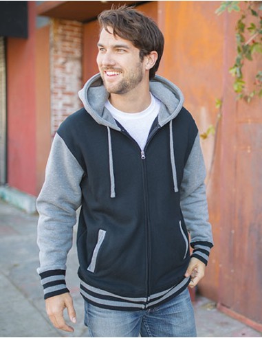 I-IND45UVZ-Unisex Heavyweight Varsity Zip Hood